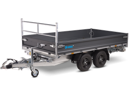 Remorque - 3500 KG - 3,30 M - Double essieux - Basculante - Avec rehausse aluminium