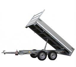 Remorque - 3500 KG - 3,00 M - Double essieux - Basculante - Avec rehausses grillagées